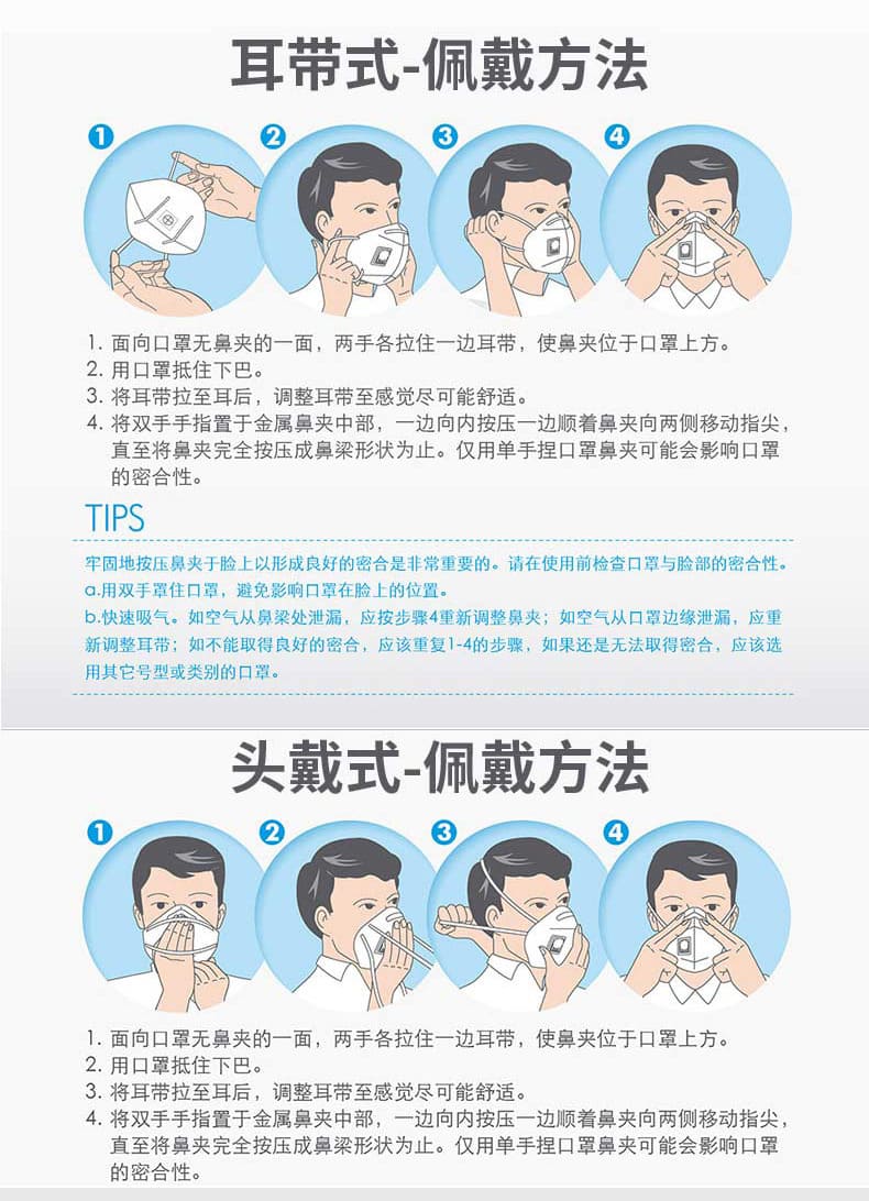 3M 9542 防颗粒物口罩 （头带式、活性炭、减除有机蒸气异味、中国KN95认证）